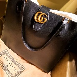 Gucci Leather Double G Tote